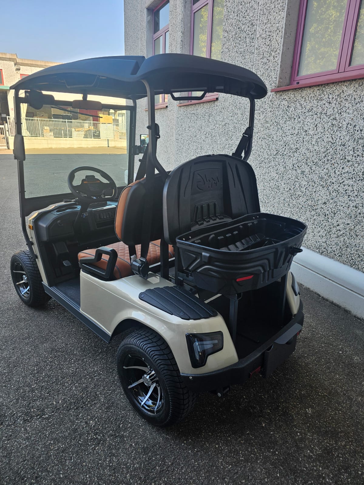 Golf cart con sedili posteriori e vano portaoggetti